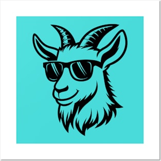 Goat Wearing Sunglasses Posters and Art